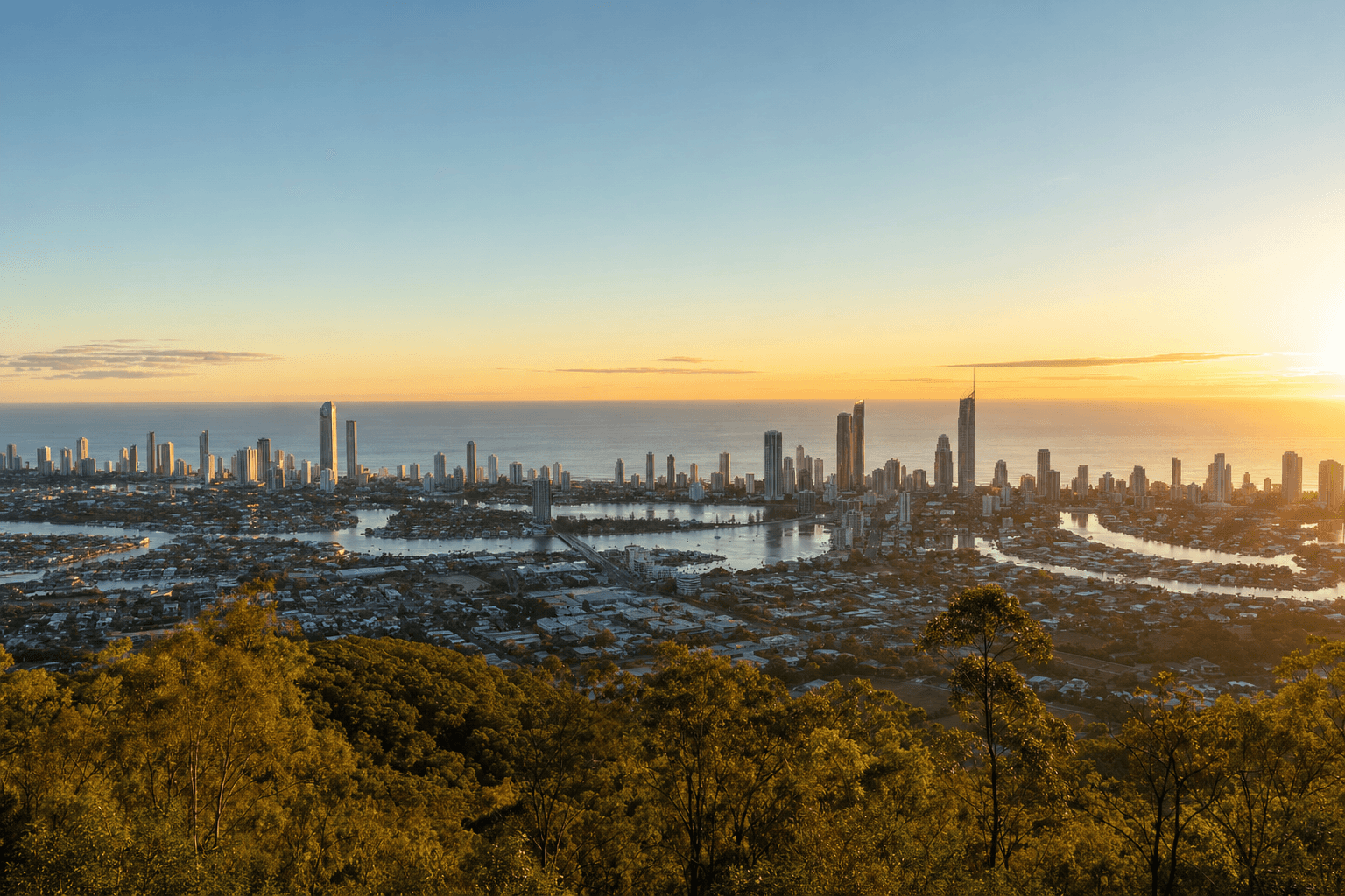Gold Coast skyline viewed from the Highland Park escarpment